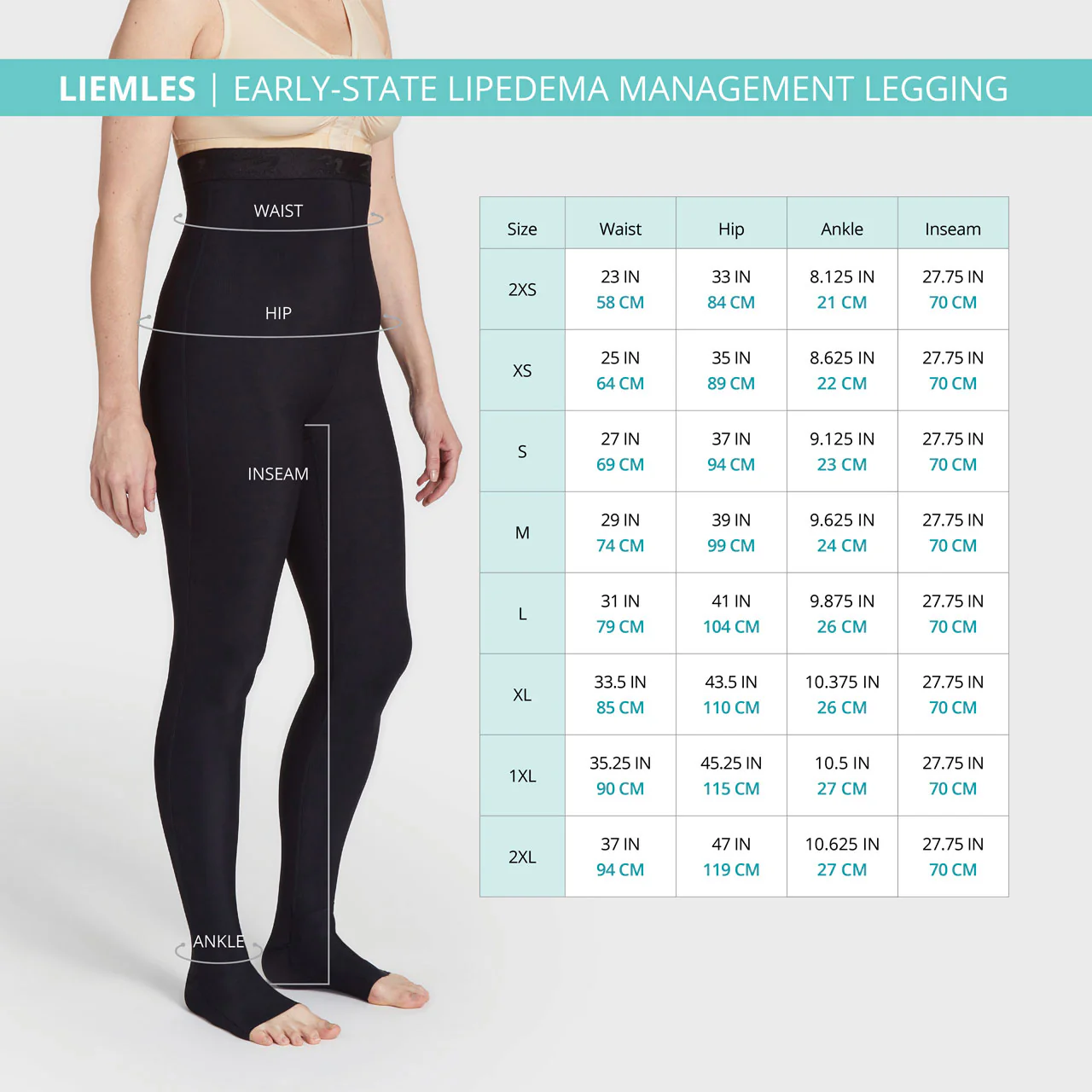 Lipedema Early-State Everyday Management Legging | 15-20 mmHg | Style No. LIEMLES - Image 7